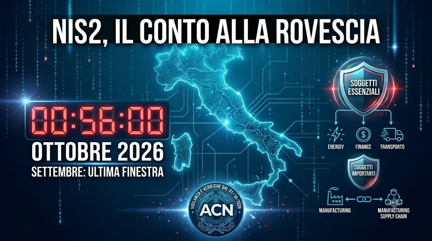 NIS2 scadenza ottobre 2026: cosa cambia per le aziende